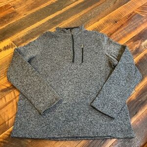 Woolrich Men’s 1/4 Zip Fleece Pullover Gray Long Sleeve Size XL